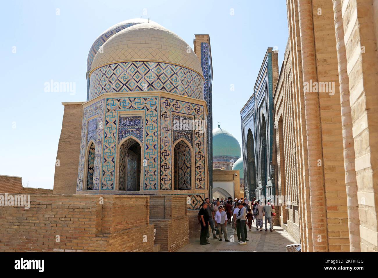 Mausoleum of Ulughbek, Shahi Zinda Necropolis, Afrosiyob Citadel, Samarkand, Samarkand Province, Uzbekistan, Central Asia Stock Photo