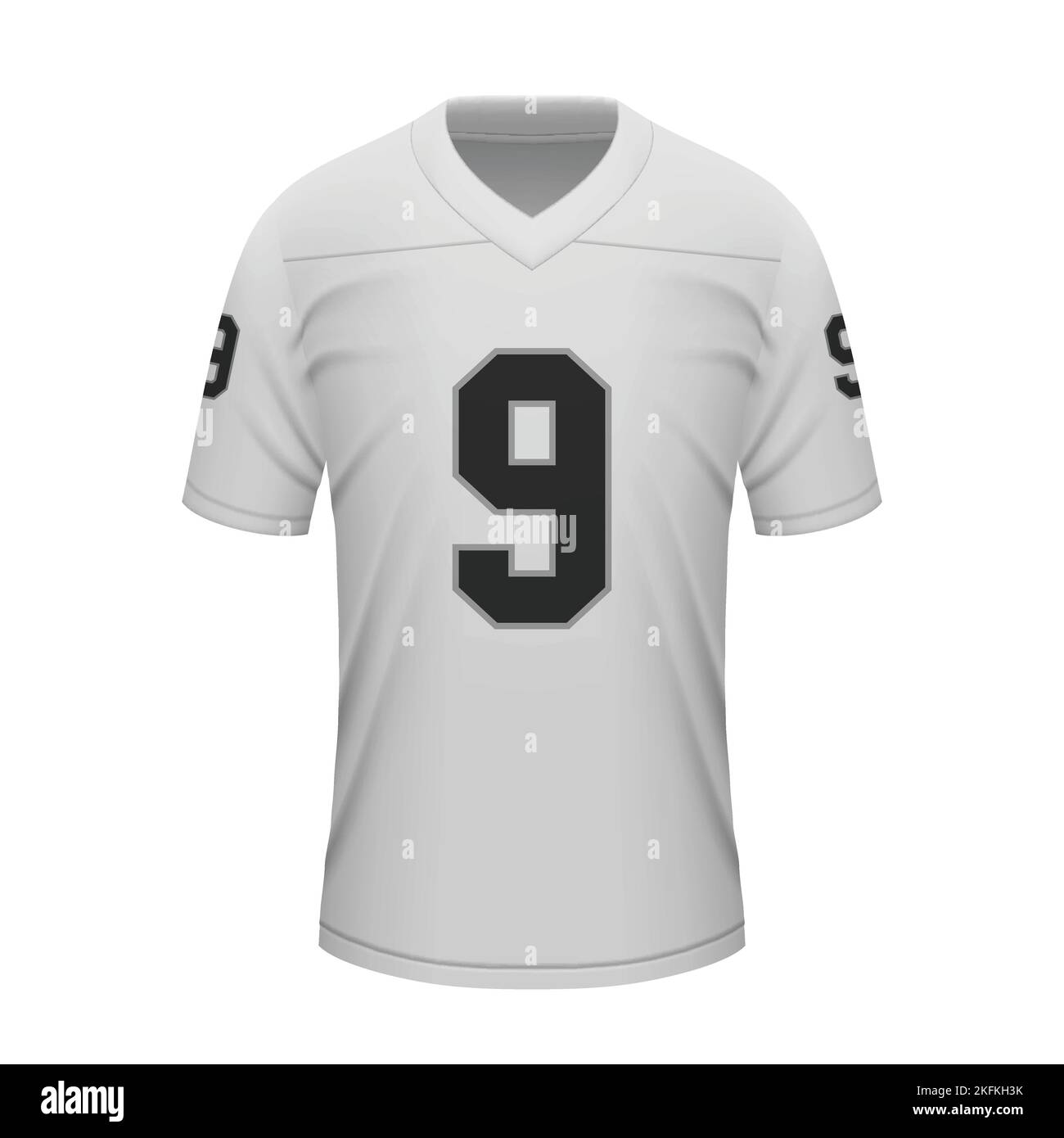Realistic american football away jersey Las Vegas, shirt template for