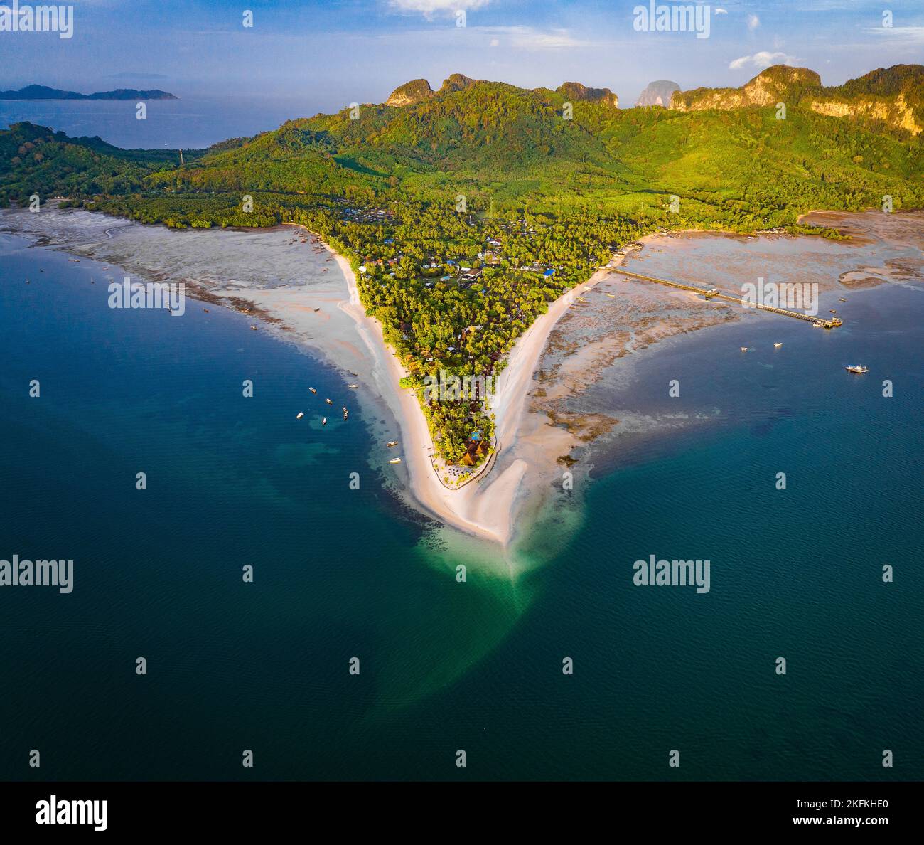 Aerial view of koh Mook or koh Muk island, in Trang, Thailand Stock Photo