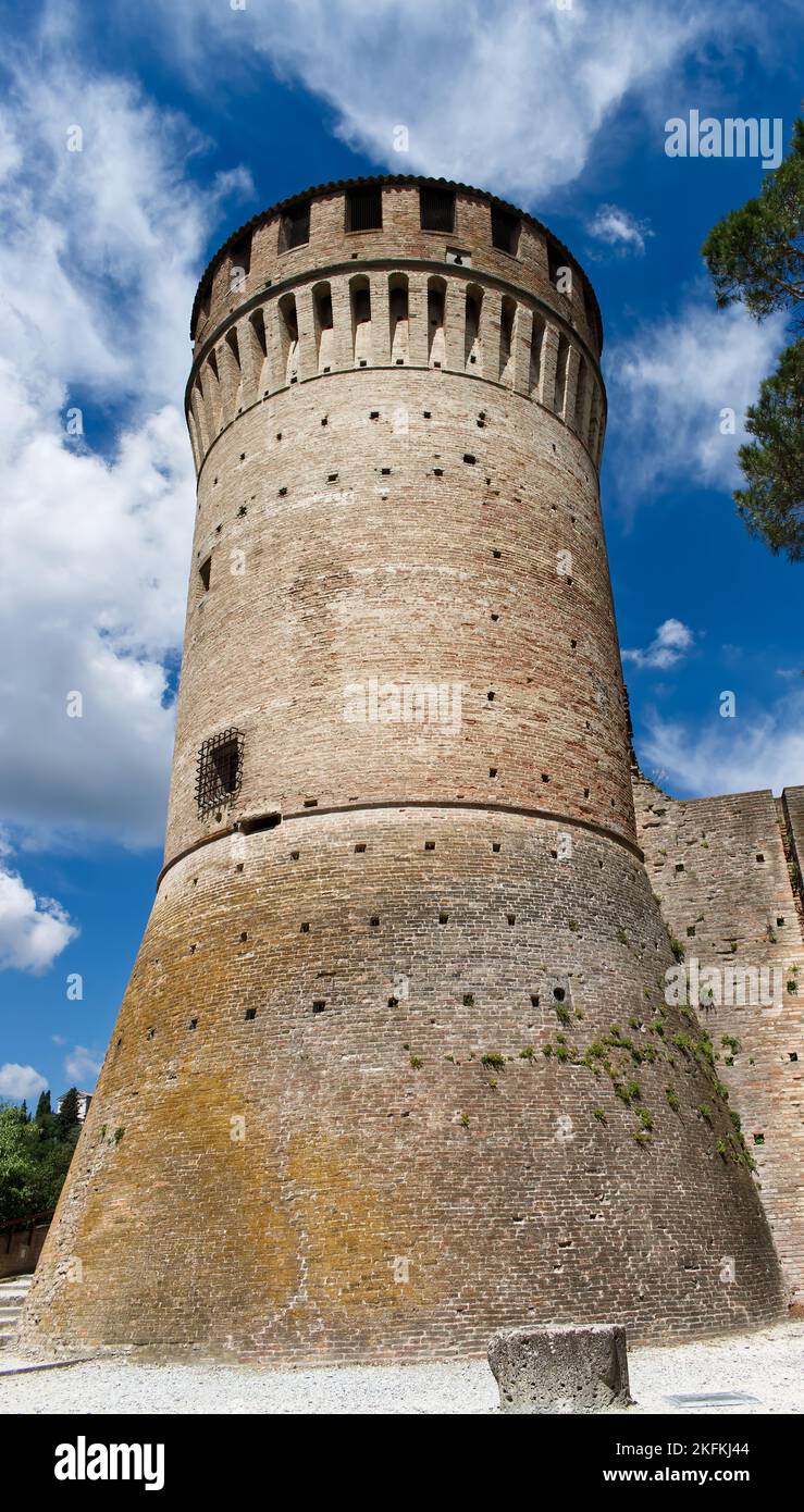Main tower of Rocca di Brisighella (Fortress of Brisighella). Ravenna, Italy Stock Photo
