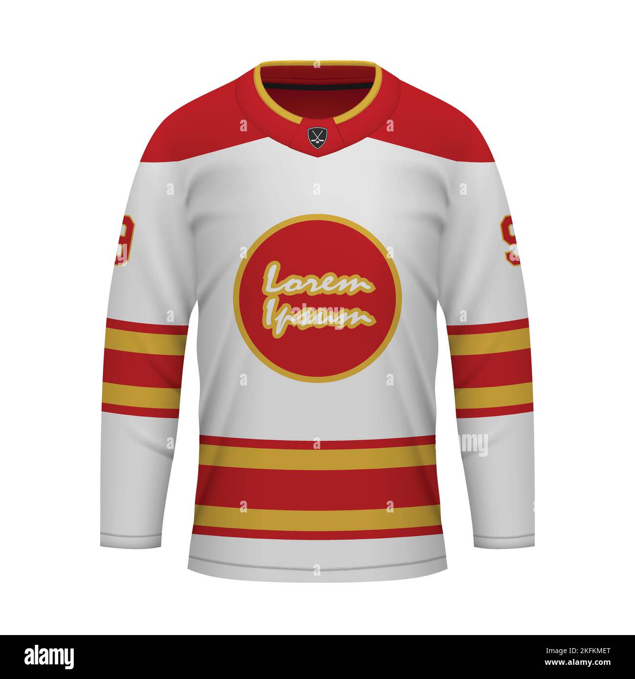 Realistic Ice Hockey away jersey Calgary, shirt template for sport