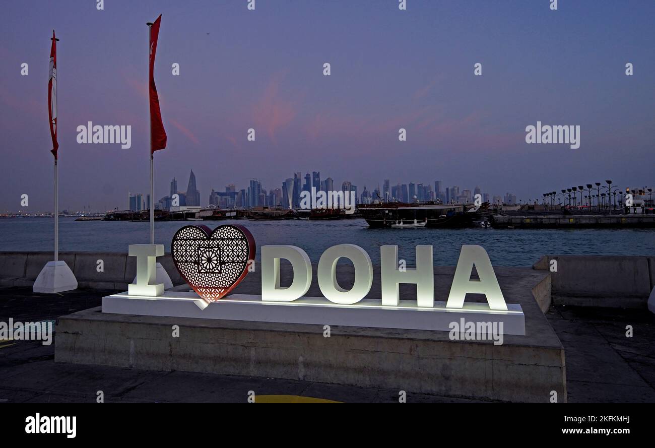 The Doha skyline Qatar. Picture date: Saturday November 19, 2022 Stock ...