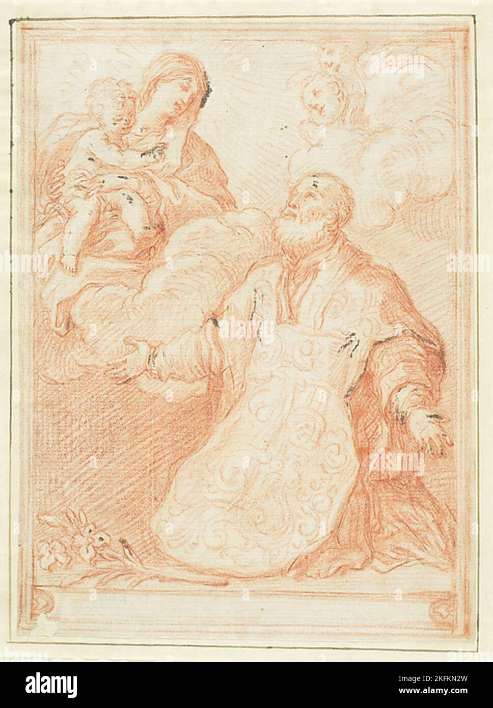 Vision of Saint Philip Neri, after 1614. Stock Photo