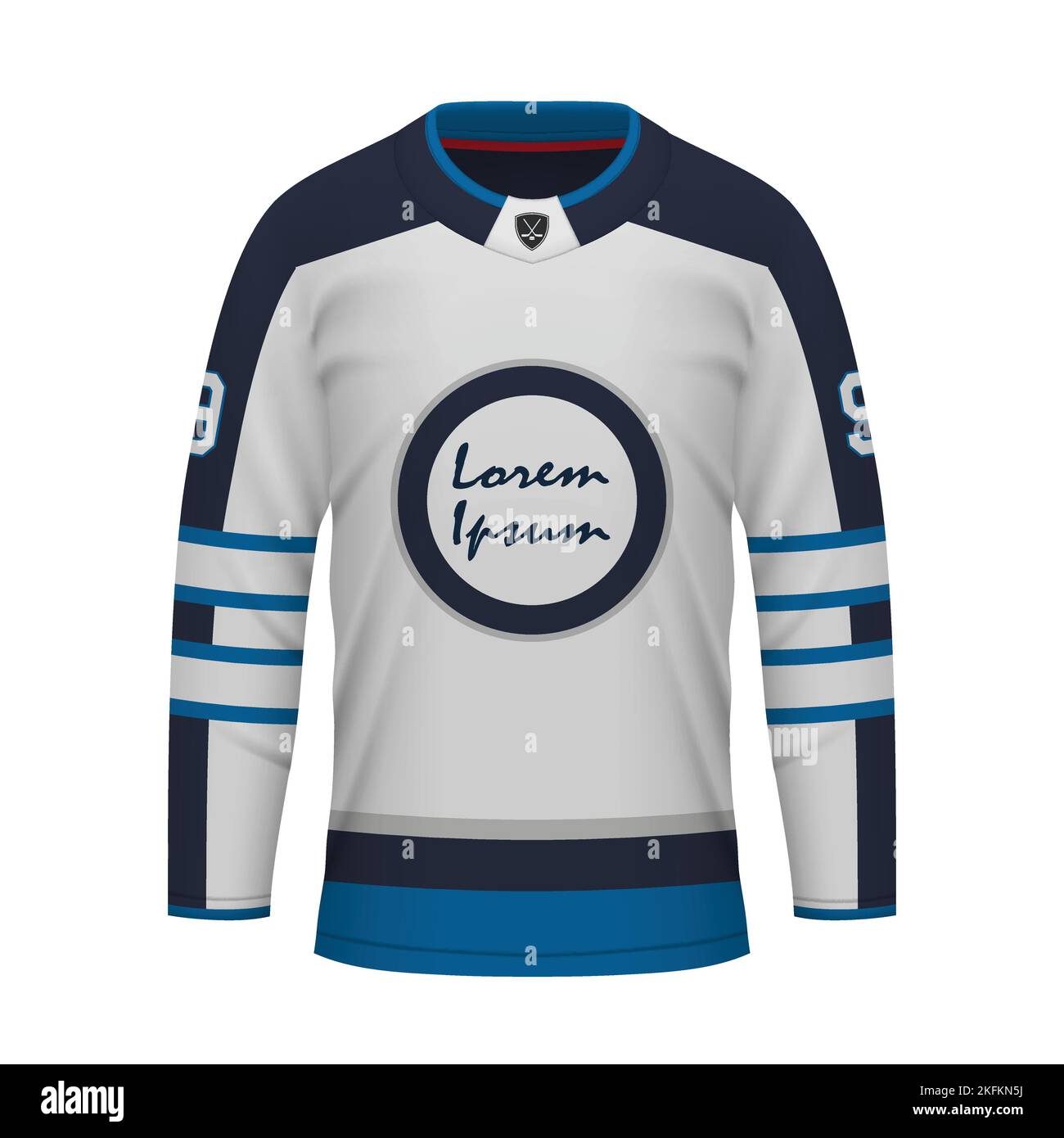 Realistic Ice Hockey away jersey Winnipeg, shirt template for sport