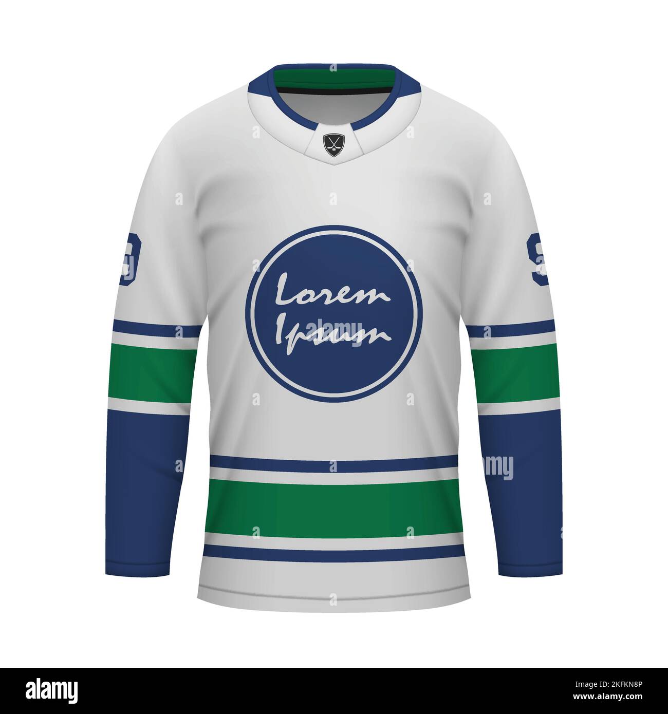 Realistic Ice Hockey away jersey Vancouver, shirt template for sport