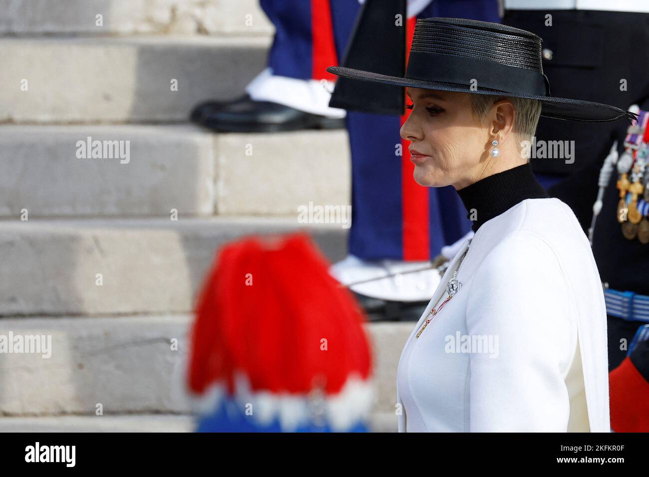 Princess Charlene of Monaco arrives to attend a mass at Monaco Cathedral during the celebrations marking Monaco's National Day, November 19, 2022. REUTERS/Eric Gaillard Stock Photo