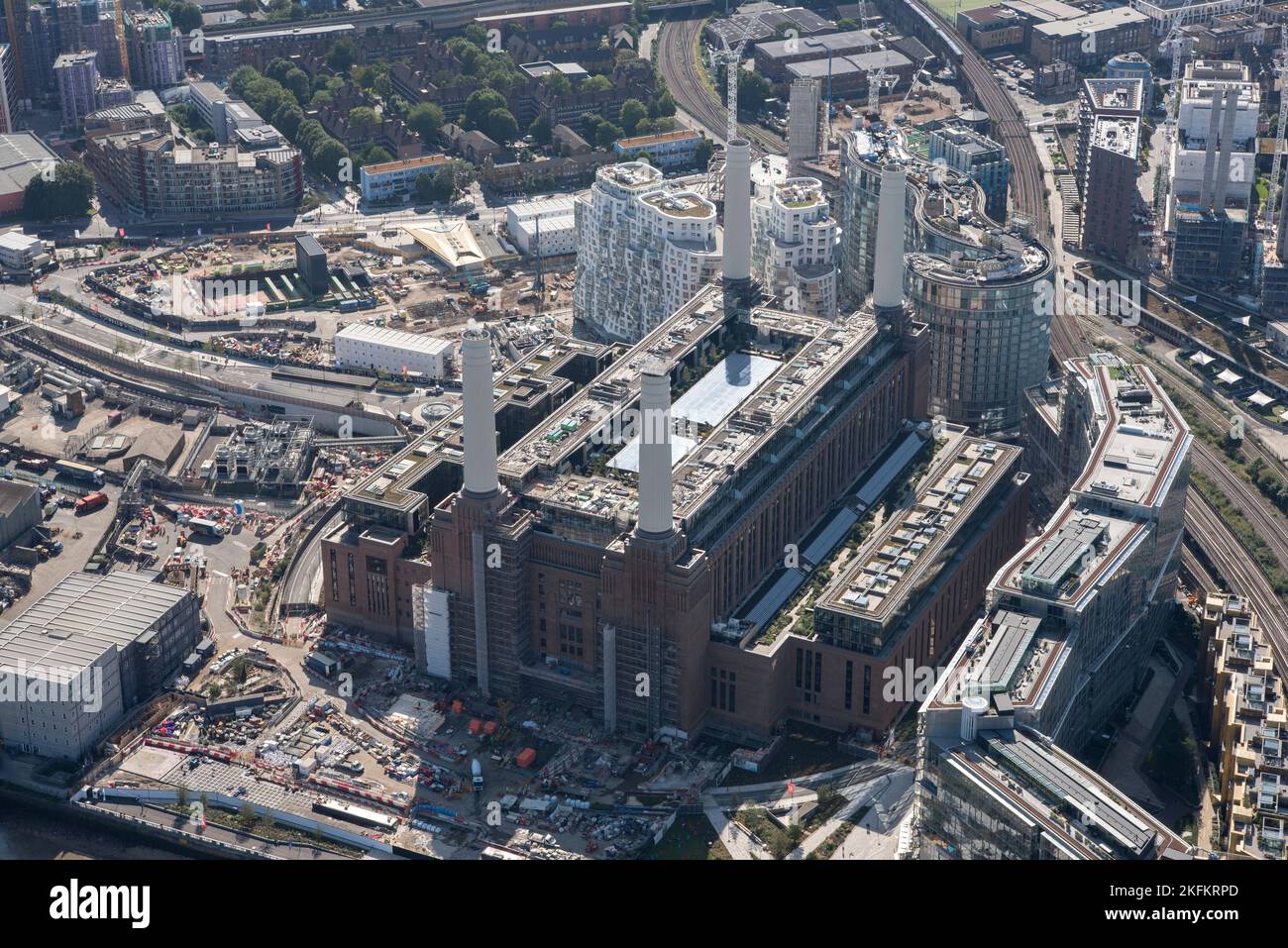 The former Battersea Power Station undergoing renovations, Nine Elms, Greater London Authority, 2021. Stock Photo