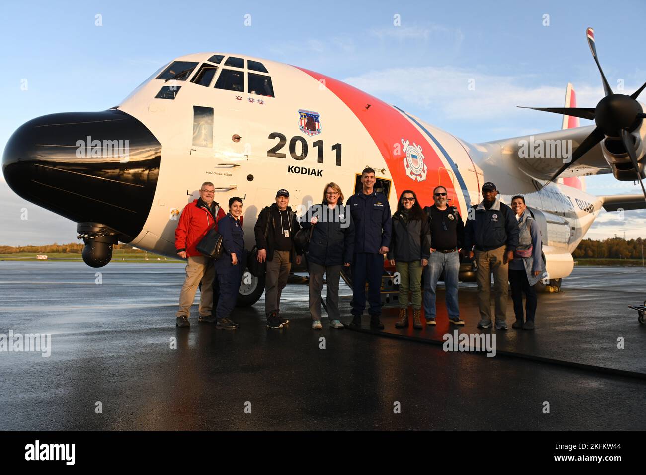 From left, Robert Edwardson, the tribal liaison for the Coast Guard ...