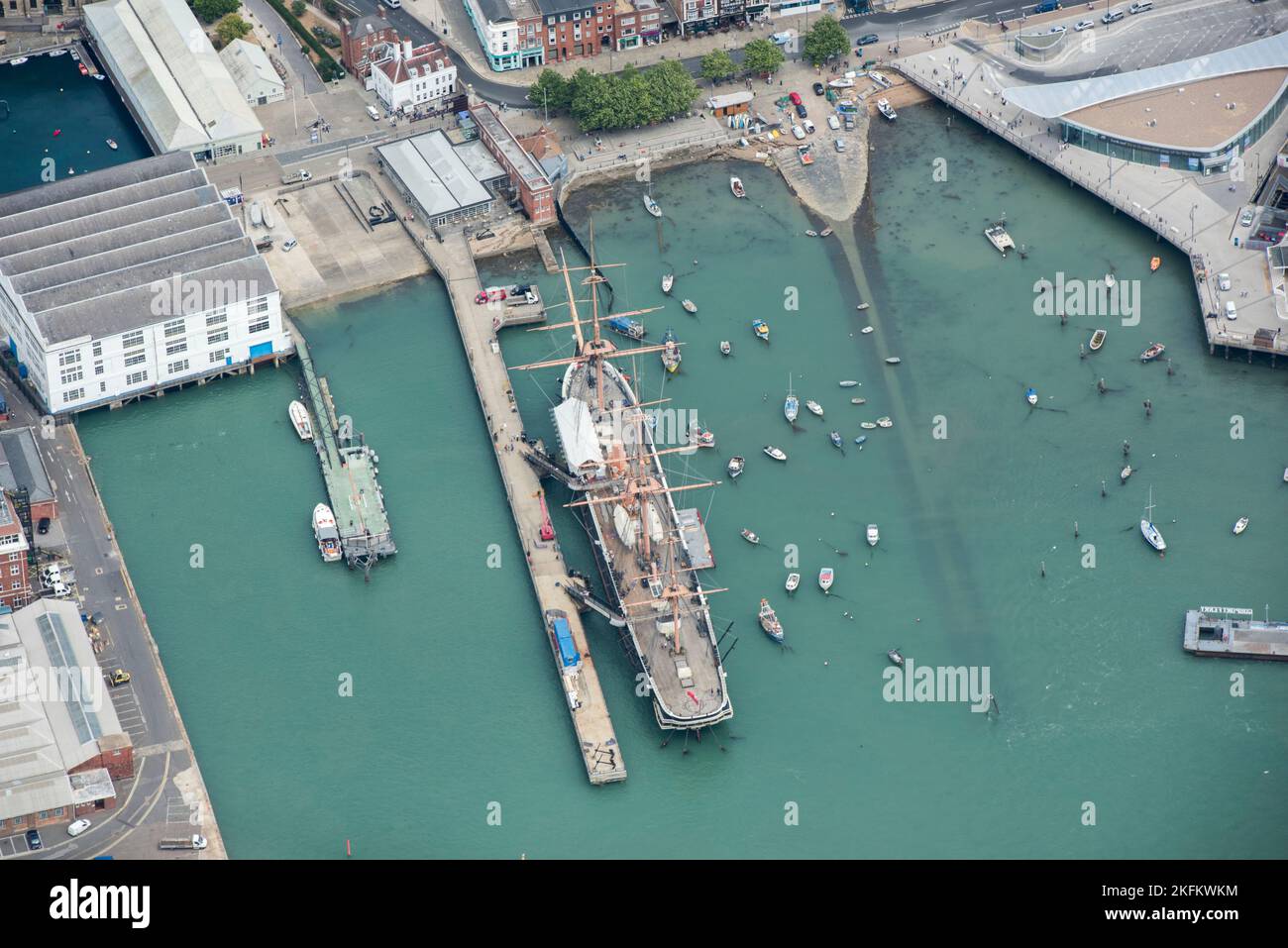 HMS Warrior at Portsmouth Dockyard, City of Portsmouth, 2018. Stock Photo