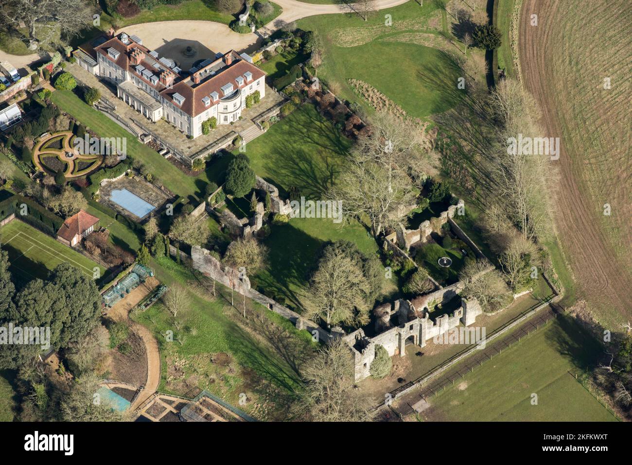 The ruins of Halnaker House, a fortified medieval manor house, West