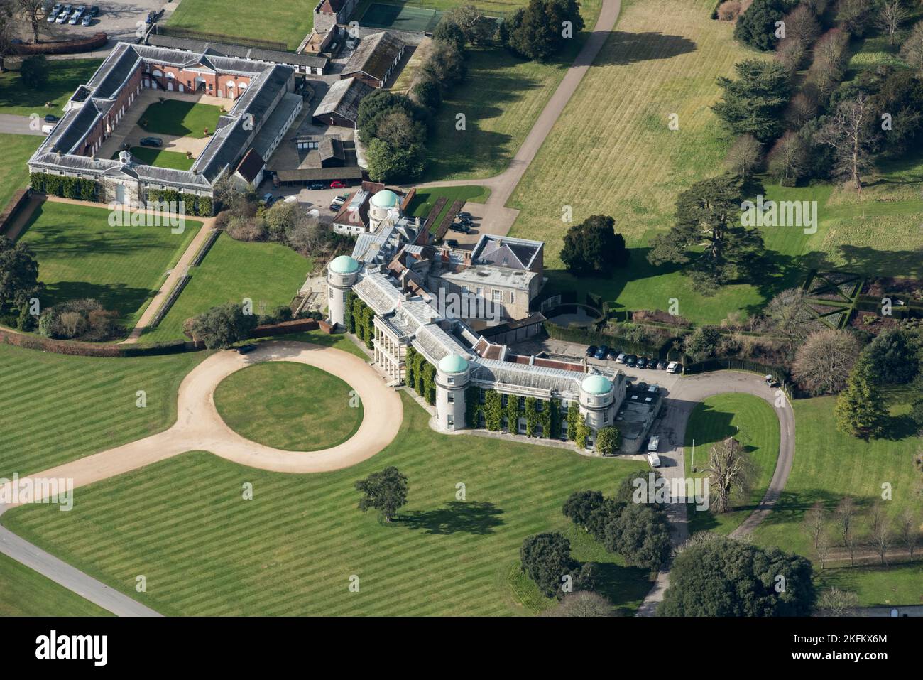 Goodwood House and stables, West Sussex, 2018. Stock Photo