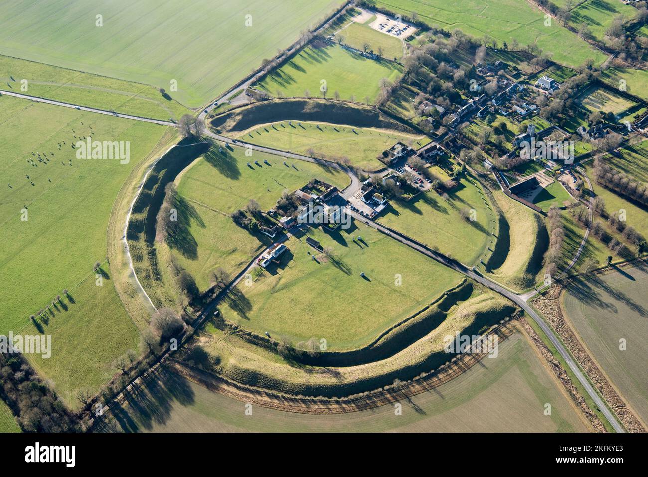 The large Neolithic henge enclosure at Avebury, Wiltshire, 2019 Stock ...