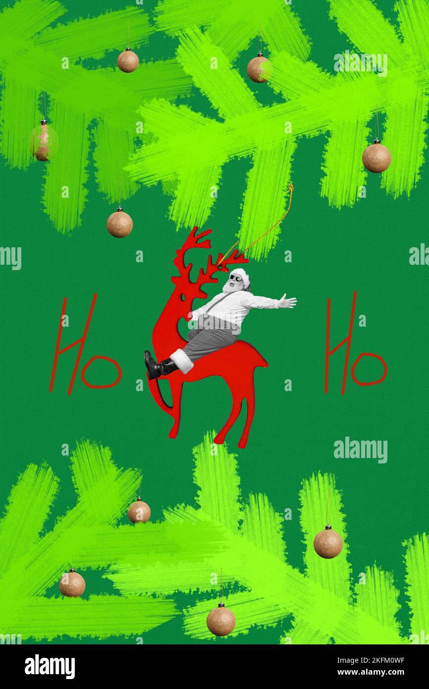 Deer Rider Photo artwork minimal picture of funky funny x-mas grandfather deer ...