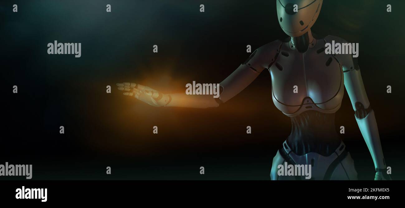 Female robot hand out hi-res stock photography and images - Alamy
