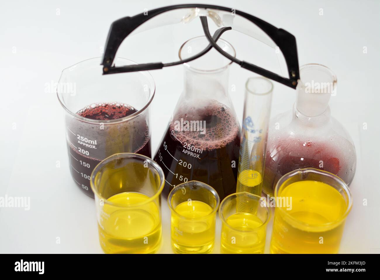 Cairo, Egypt, October 18 2022 A laboratory set of glassware of