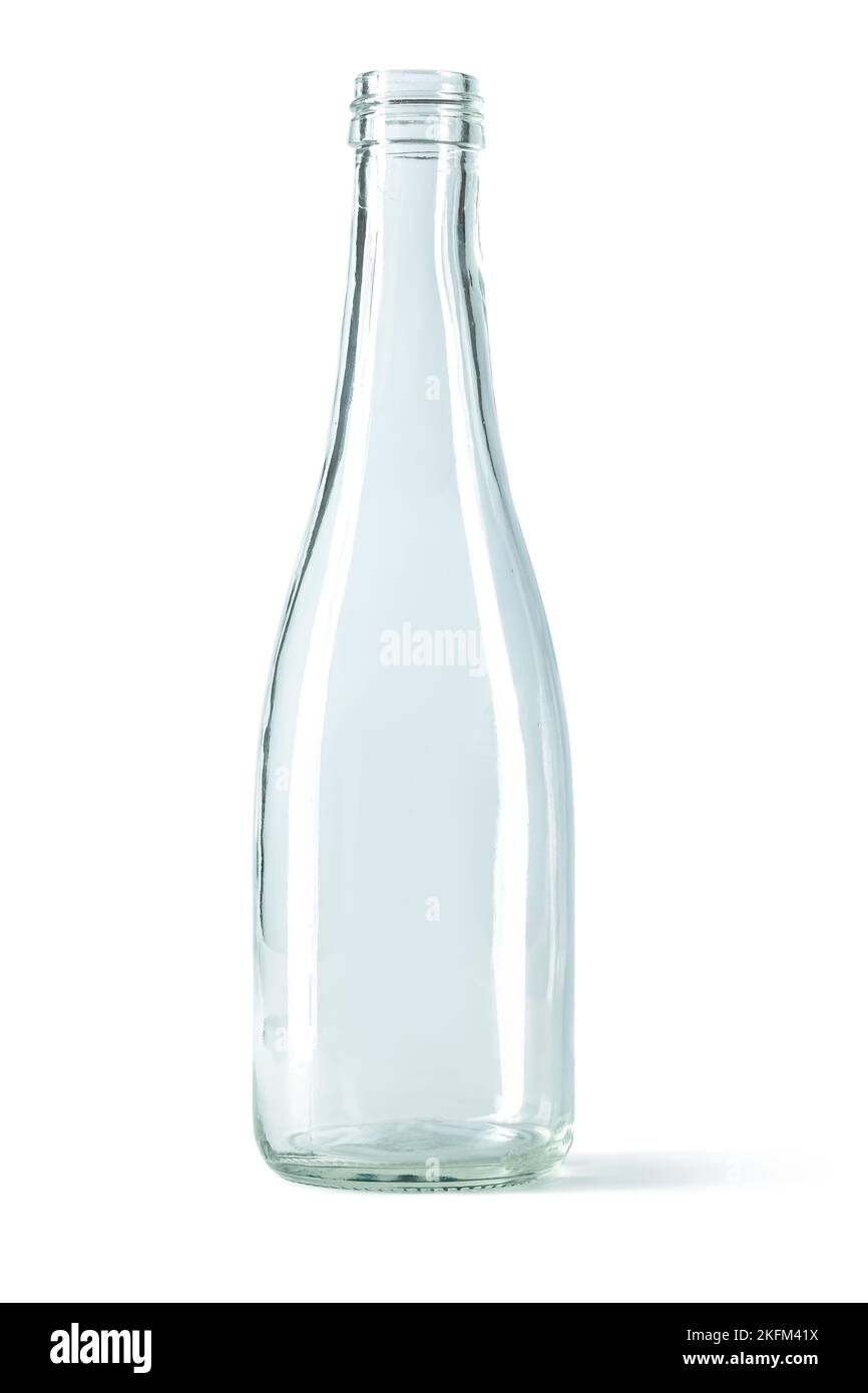 empty glass bottle isolated on white Stock Photo