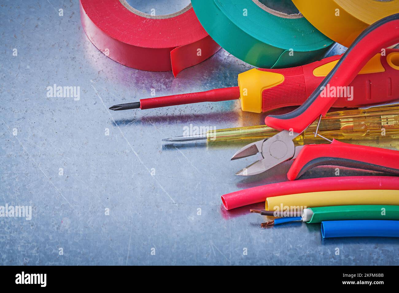 Insulation tapes electric cables insulated screwdrivers nippers