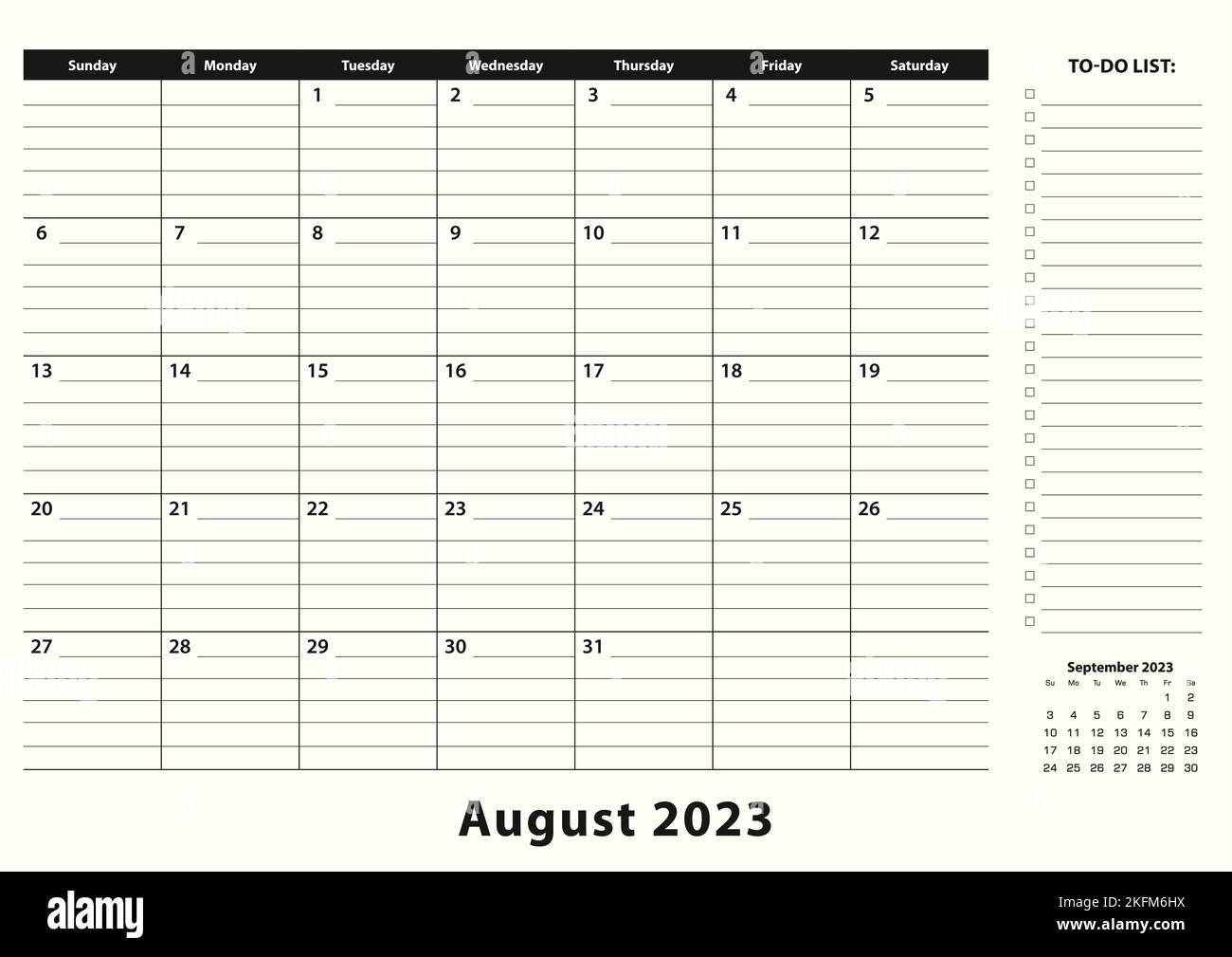 August 2023 Monthly Business Desk Pad Calendar. August 2023 calendar ...