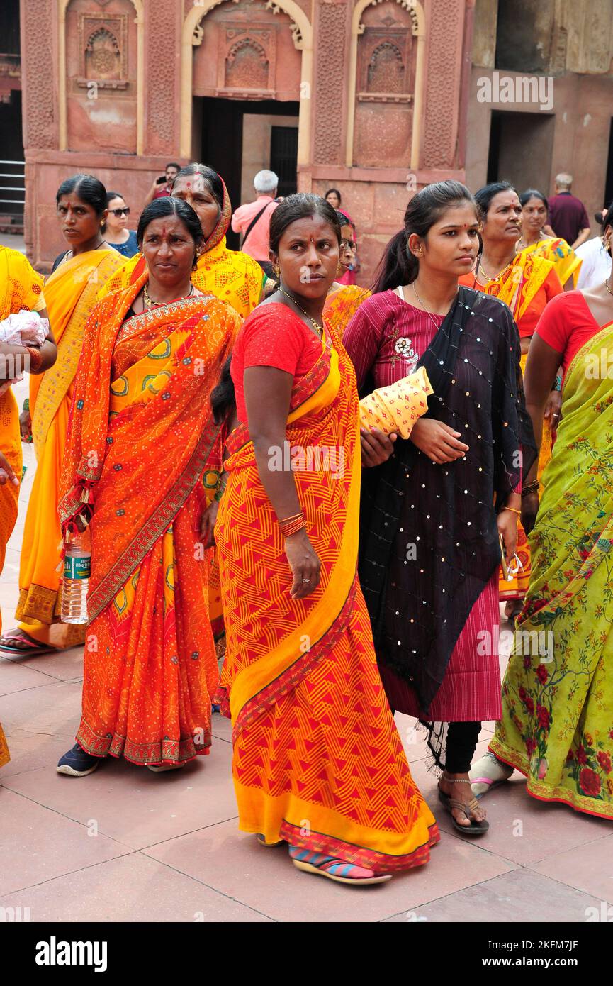 Women with typical clothing, India Stock Photo - Alamy