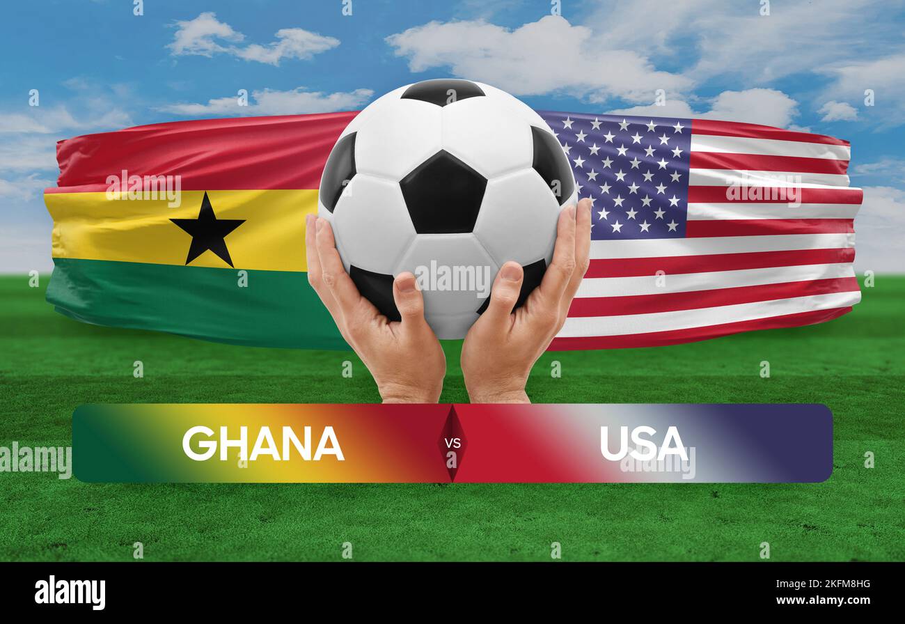 Ghana vs USA national teams soccer football match competition concept