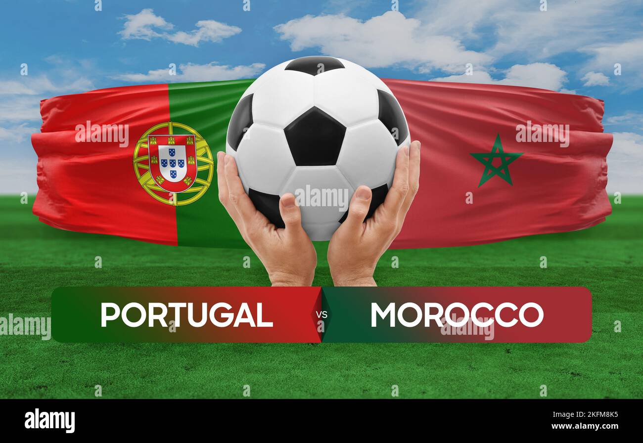Portugal vs Morocco national teams soccer football match competition