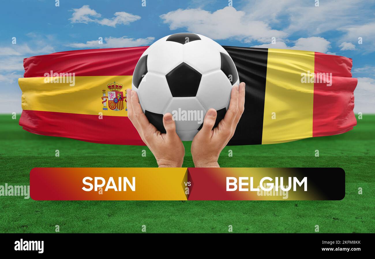 Spain vs Belgium national teams soccer football match competition