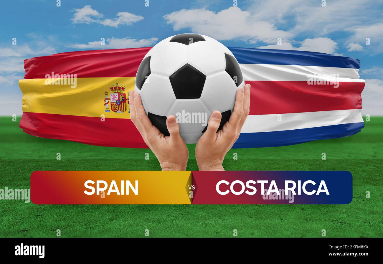 Spain vs Costa Rica national teams soccer football match competition