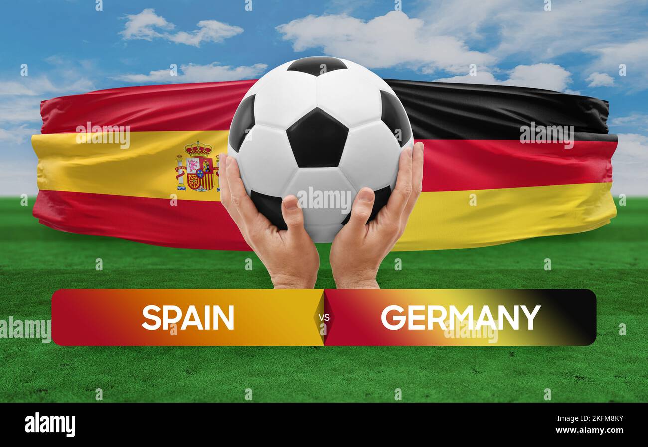 Spain vs Germany national teams soccer football match competition