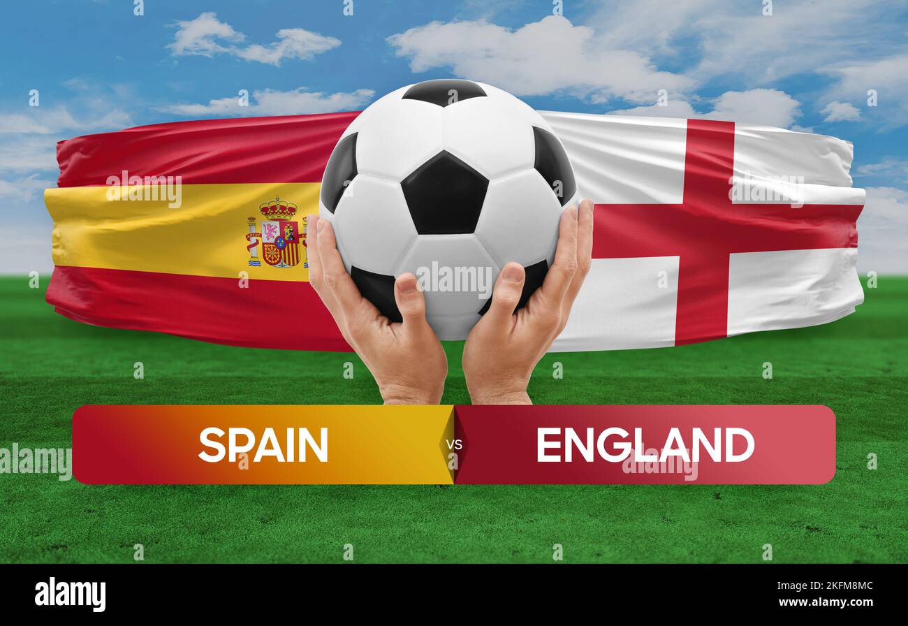Spain vs England national teams soccer football match competition