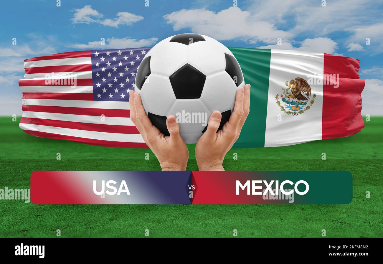 USA vs Mexico national teams soccer football match competition concept