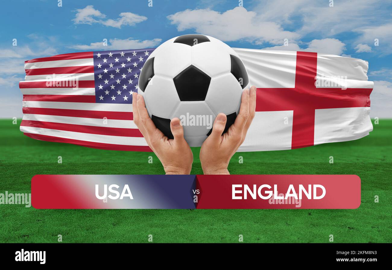 USA vs England national teams soccer football match competition concept