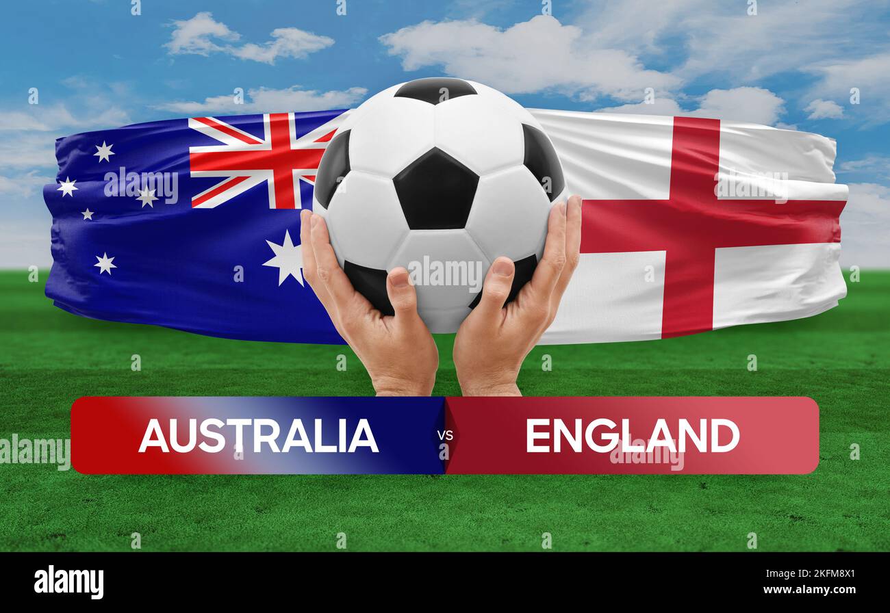 Australia vs England national teams soccer football match competition