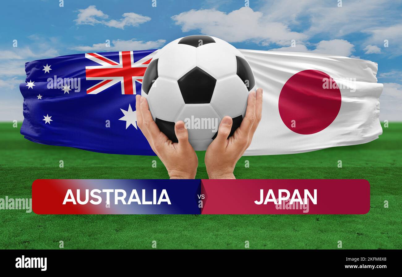 Australia vs Japan national teams soccer football match competition
