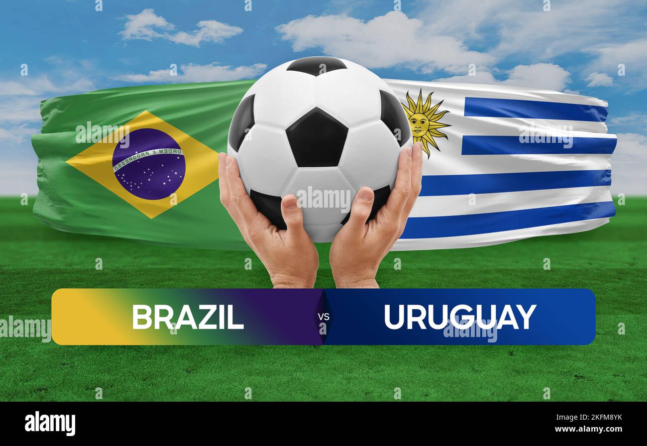 Brazil vs Uruguay national teams soccer football match competition