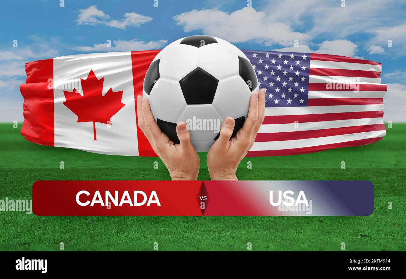 Canada vs USA national teams soccer football match competition concept