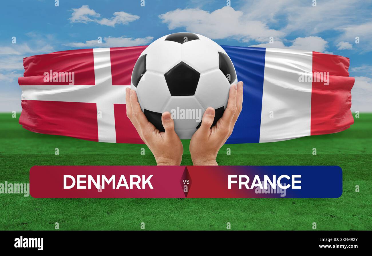 Denmark vs France national teams soccer football match competition