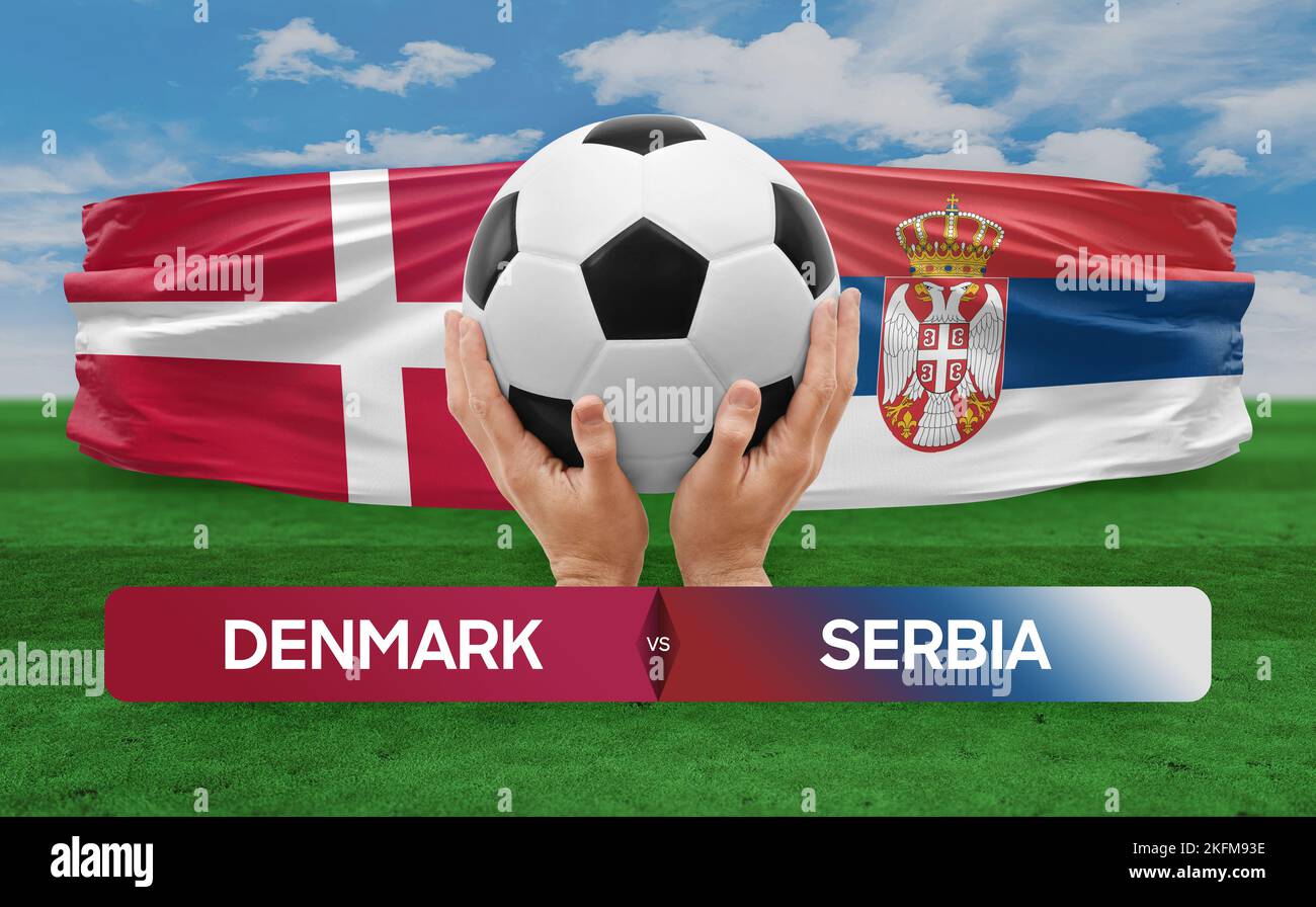 Denmark vs Serbia national teams soccer football match competition