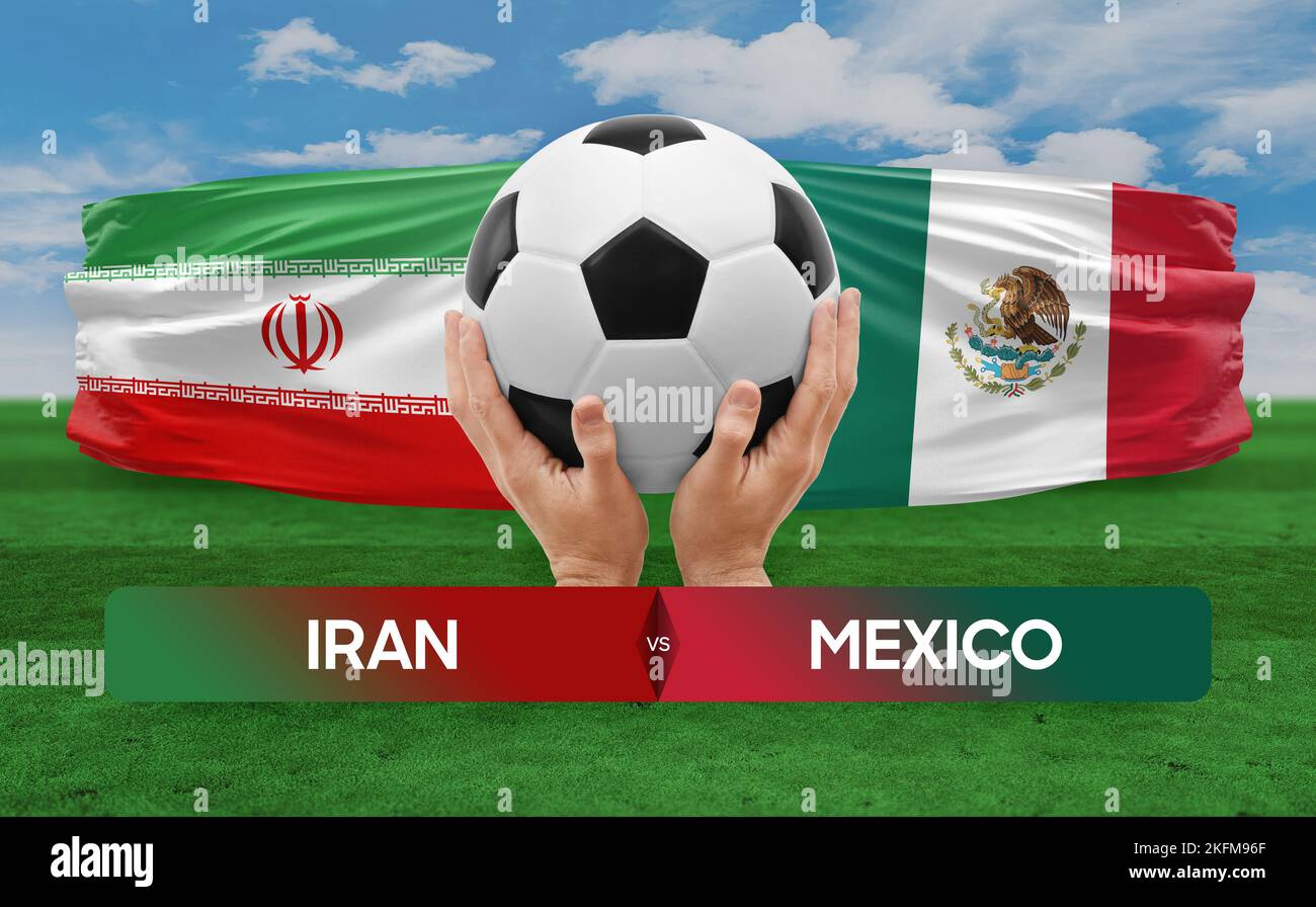 Iran vs Mexico national teams soccer football match competition concept