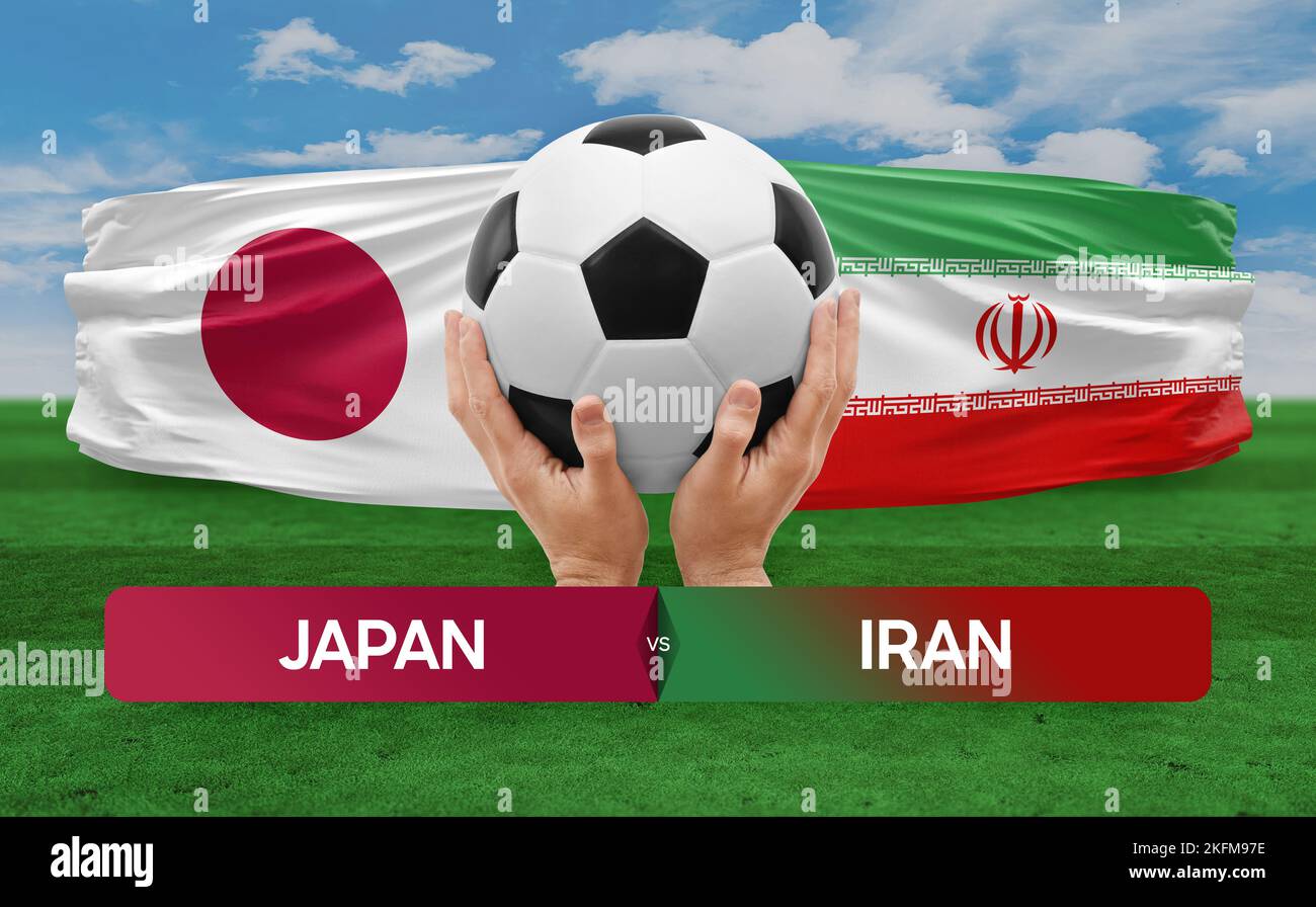 Japan vs Iran national teams soccer football match competition concept