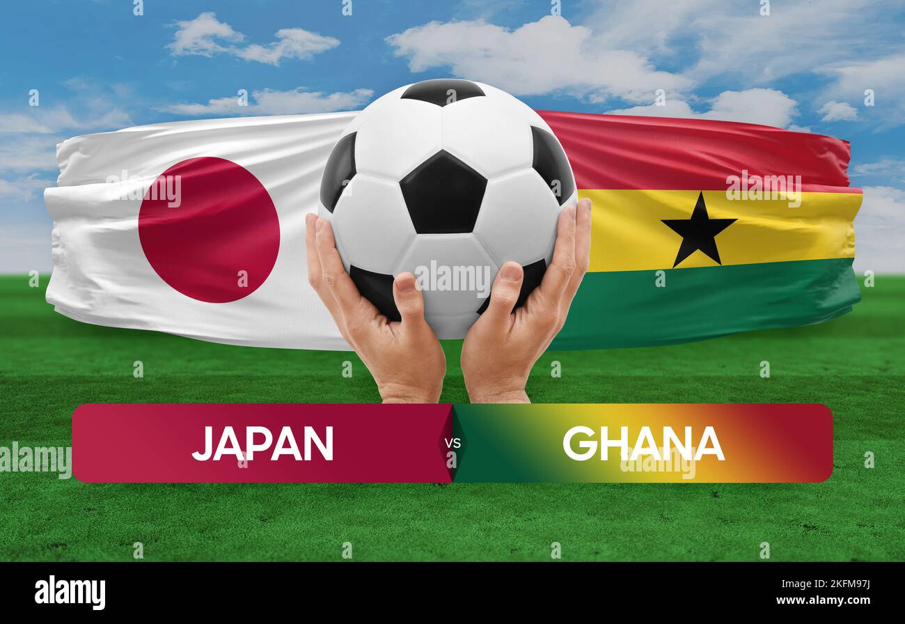 Japan vs Ghana national teams soccer football match competition concept