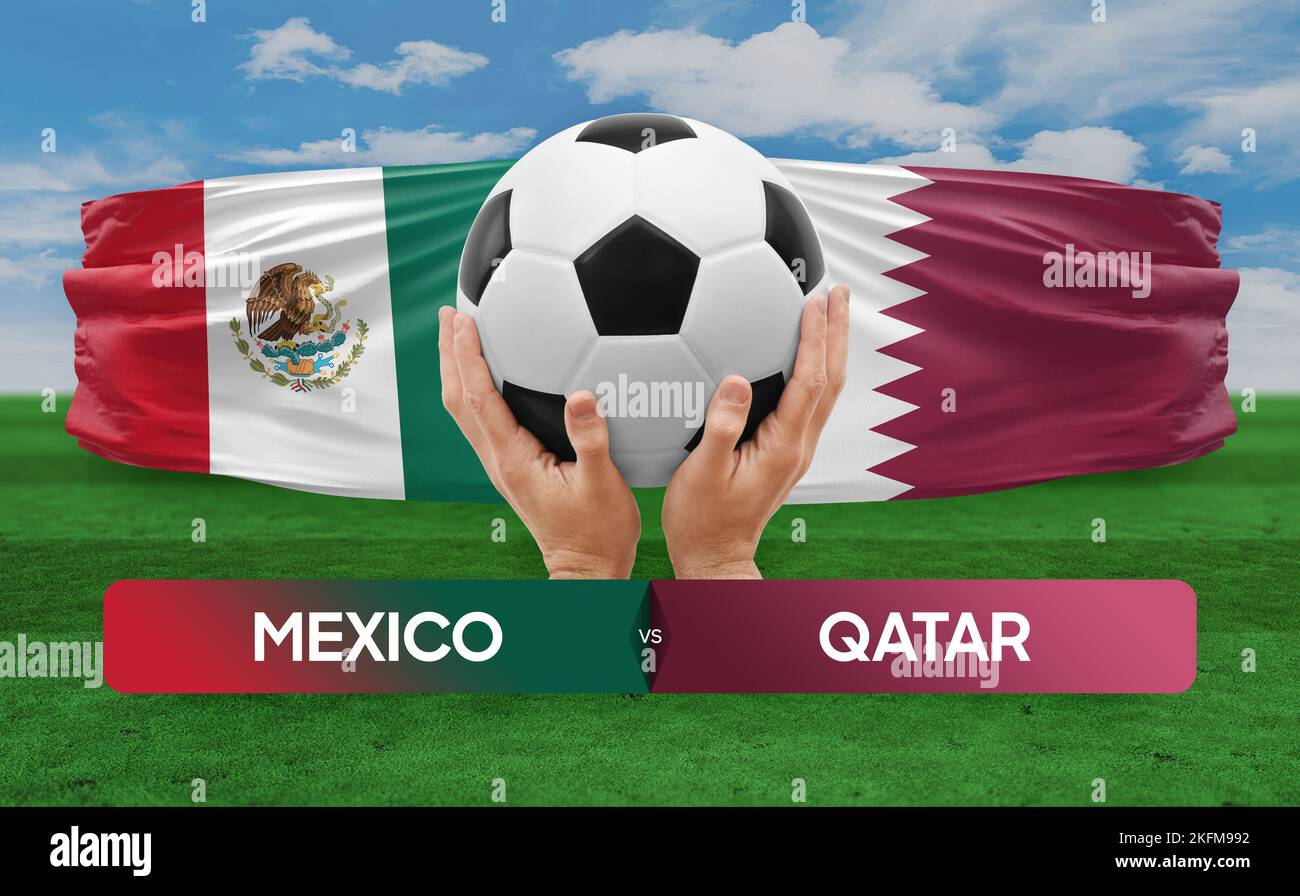 Mexico vs Qatar national teams soccer football match competition concept. Stock Photo
