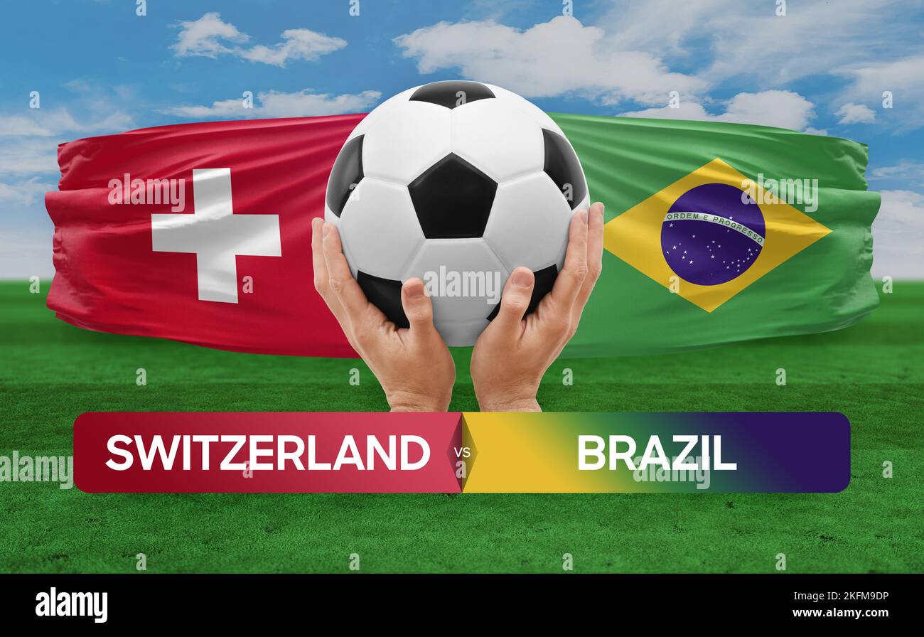 Switzerland vs Brazil national teams soccer football match 