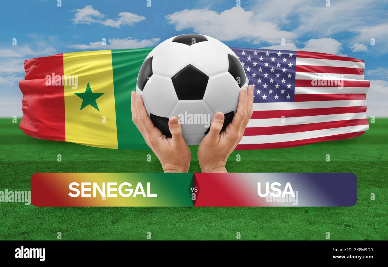 Senegal vs USA national teams soccer football match competition concept