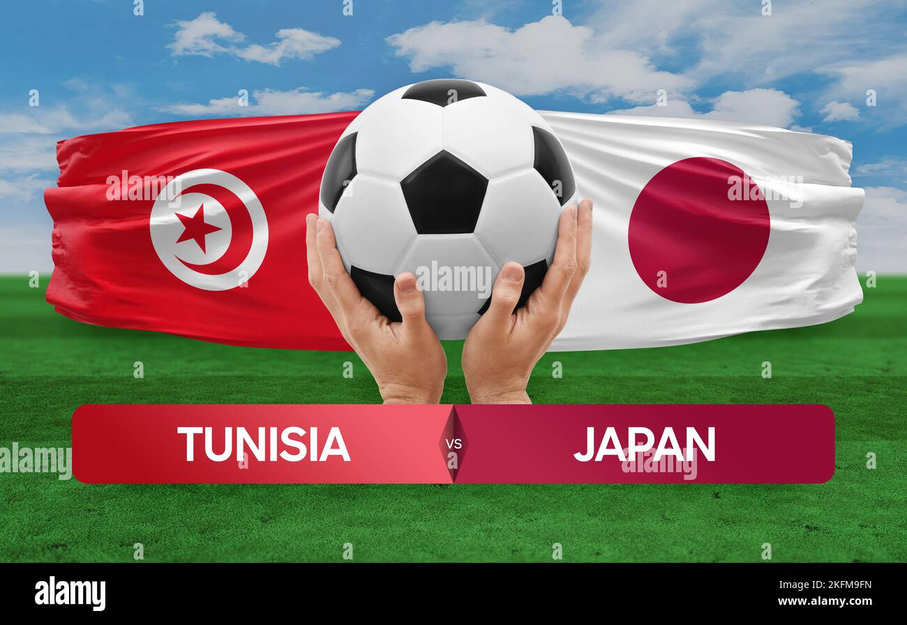 Tunisia vs Japan national teams soccer football match competition concept Stock Photo Alamy