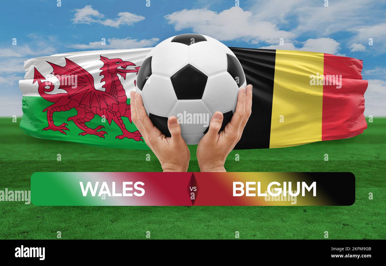 Wales vs Belgium national teams soccer football match competition concept Stock Photo Alamy