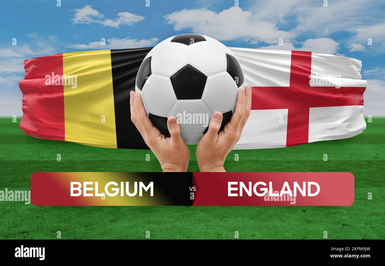 Belgium vs England national teams soccer football match competition