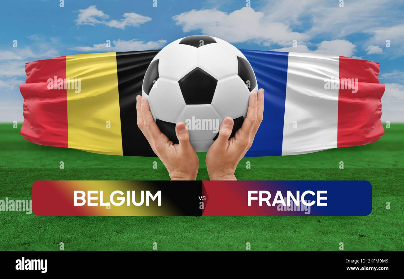Belgium vs France national teams soccer football match competition