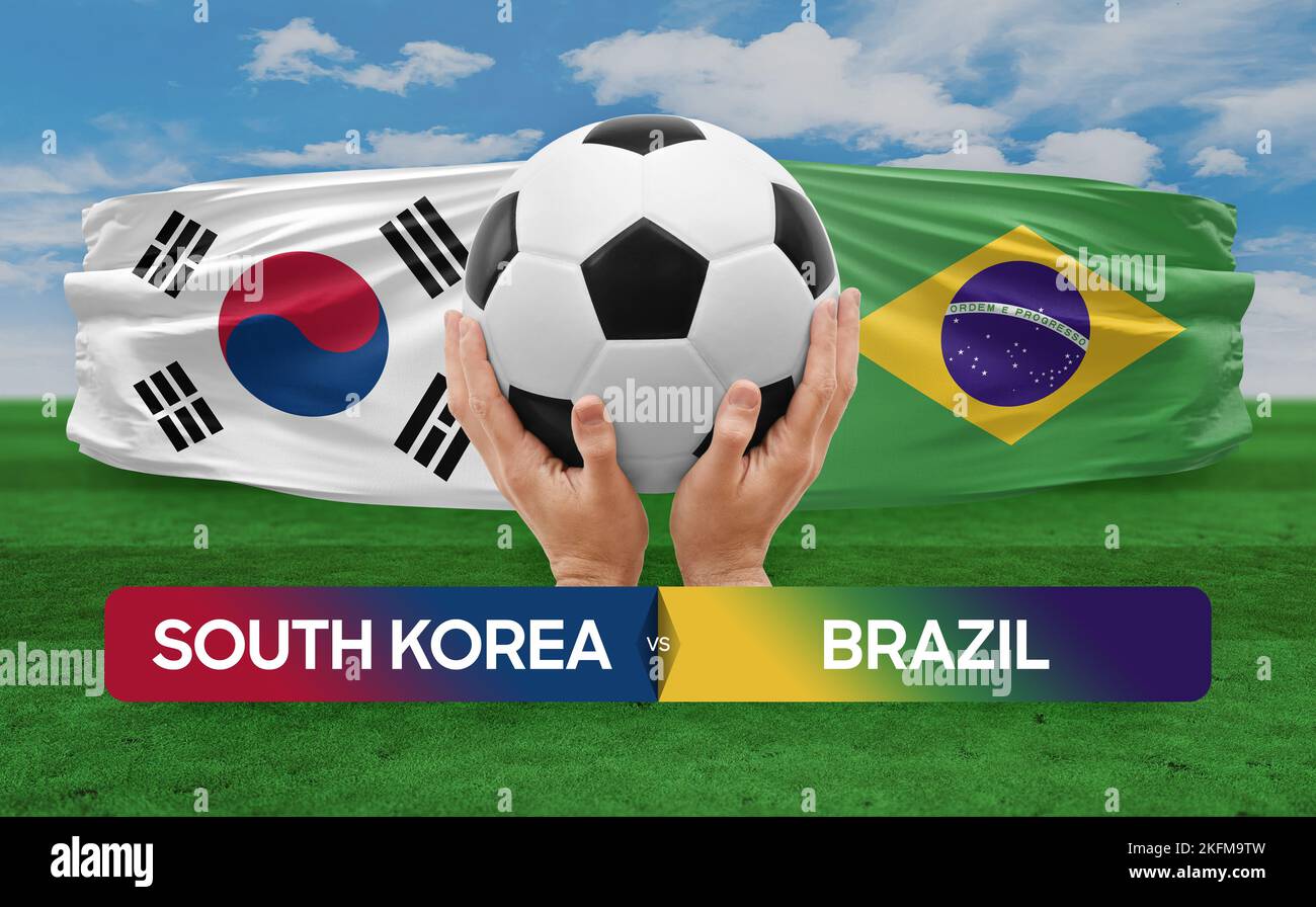 South Korea vs Brazil national teams soccer football match competition