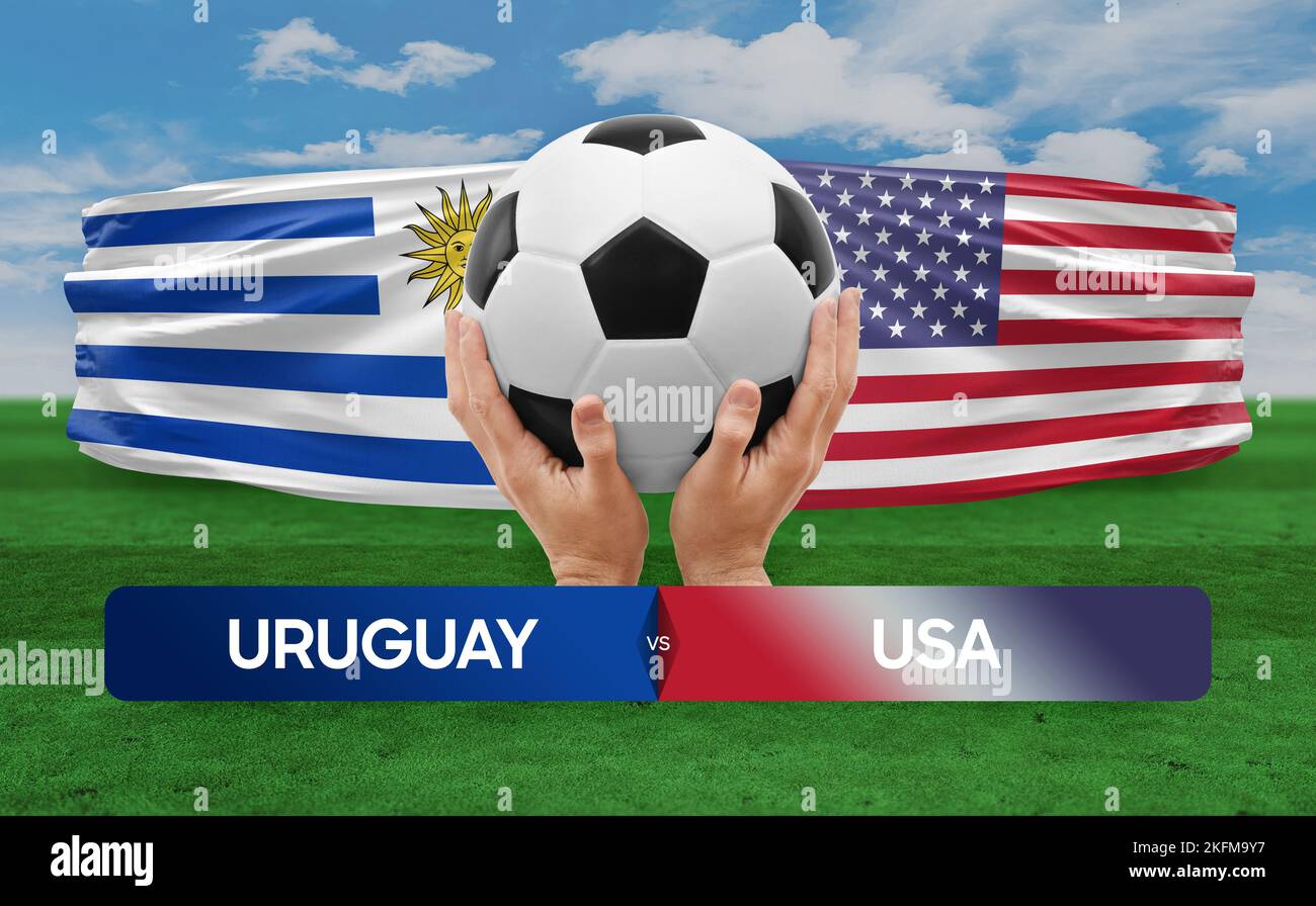 Uruguay vs USA national teams soccer football match competition concept