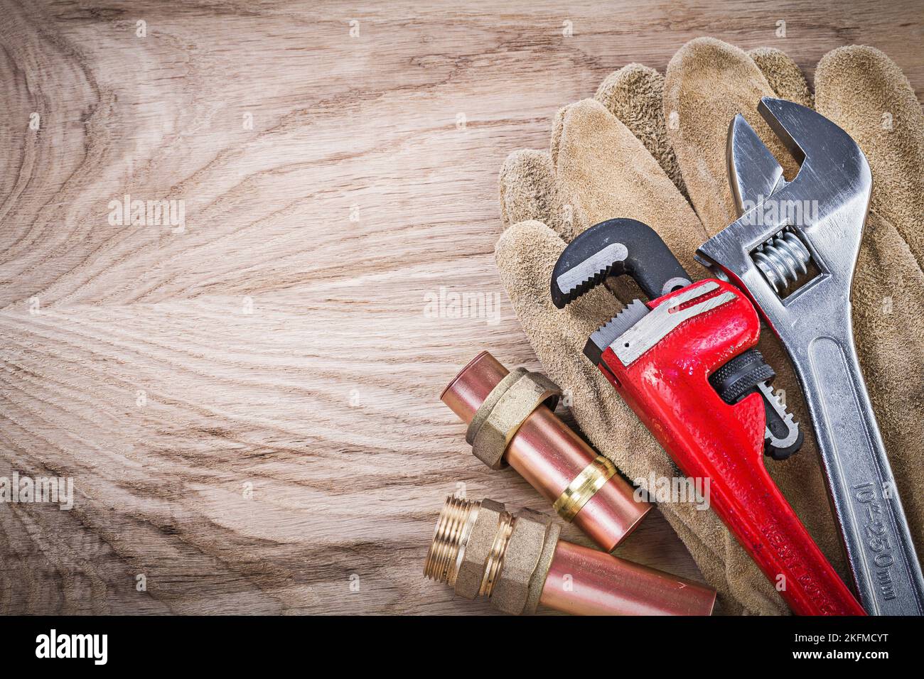 Safety gloves copper water pipe wrench hose nipples adjustable spanner